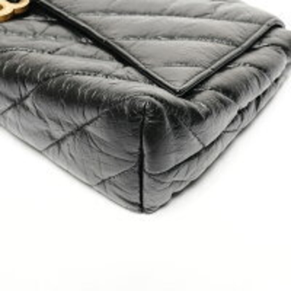 Balenciaga Leather Crushed Clutch Bag Black - Picture 6 of 11